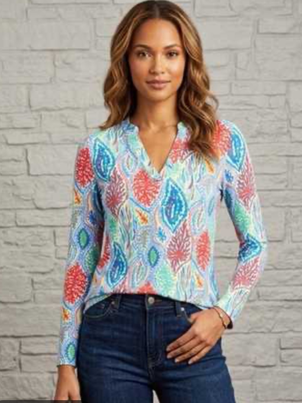 Lilly Pulitzer  Odette Colorful Paisley Tunic Blouse